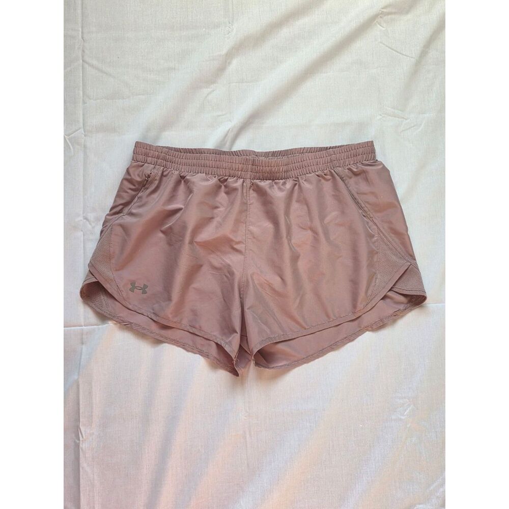 Under Armour Fly-By 2.0 Women's XL Running Shorts Dusty Rose Pink Loose